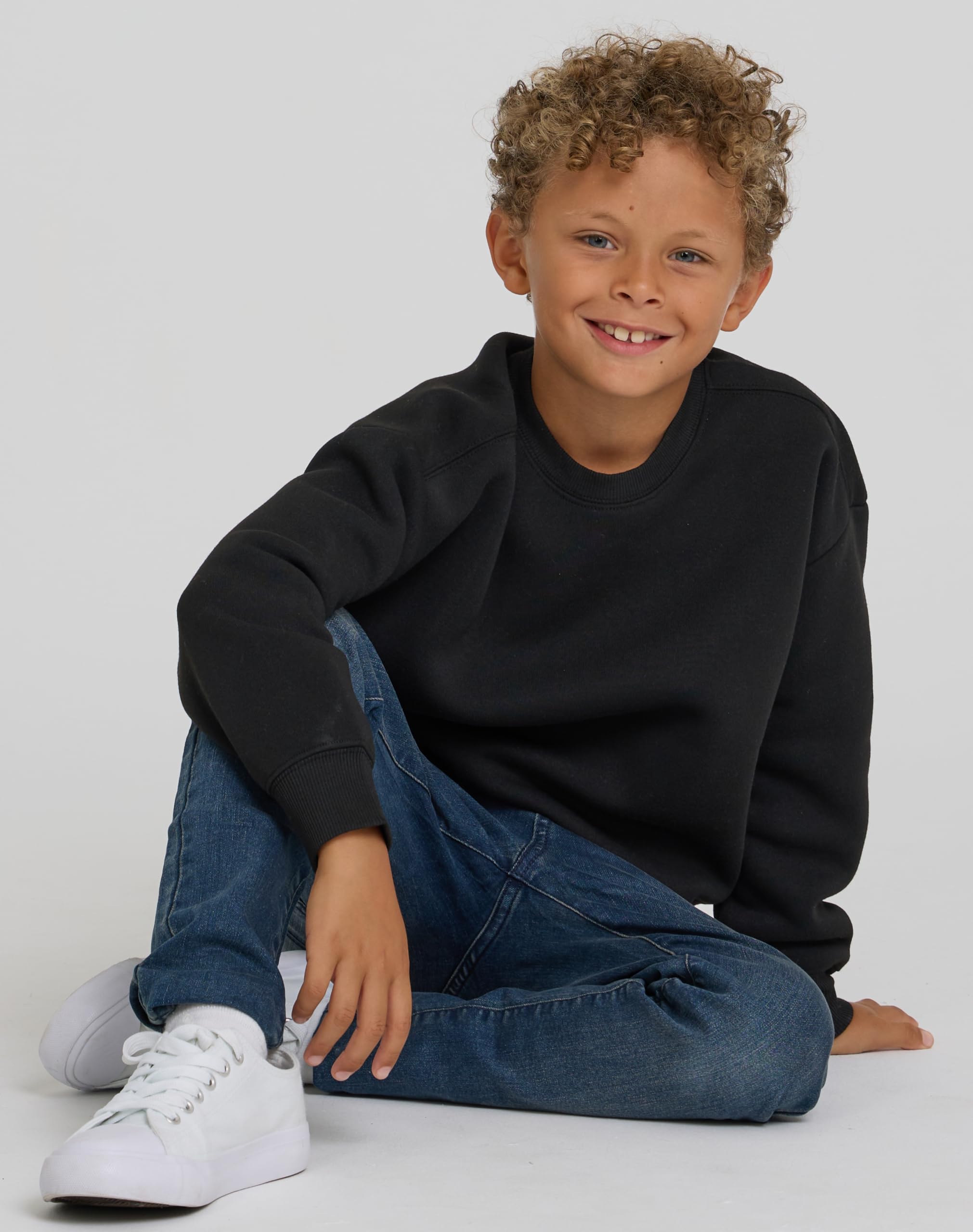 Pure Champ 3 Pack Boys Sweatshirts Long Sleeve Boy Crewneck Relaxed Soft Essentials Teen Pullover Sweaters For Youth Kids