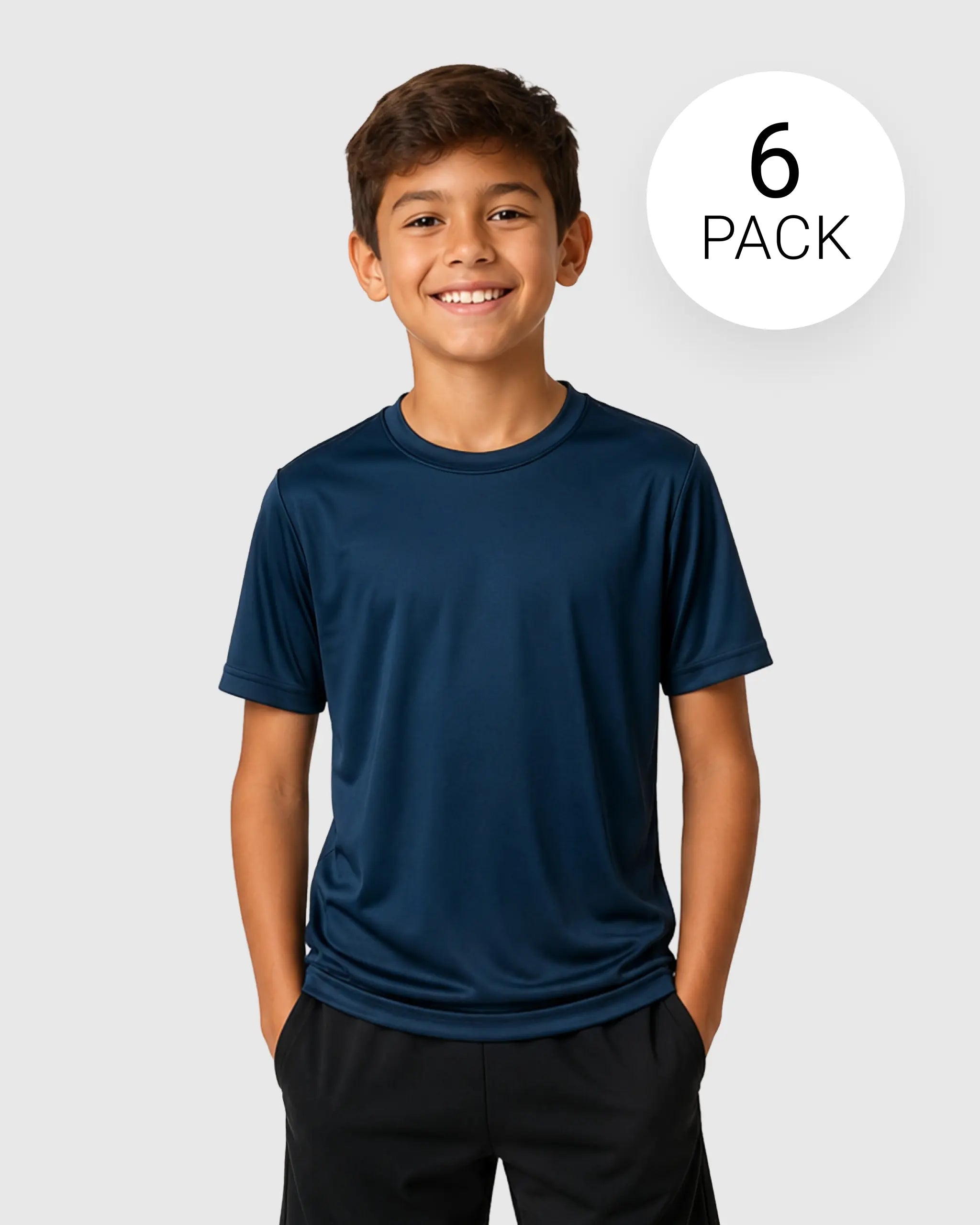 Boys 6 Pack Athletic Tees