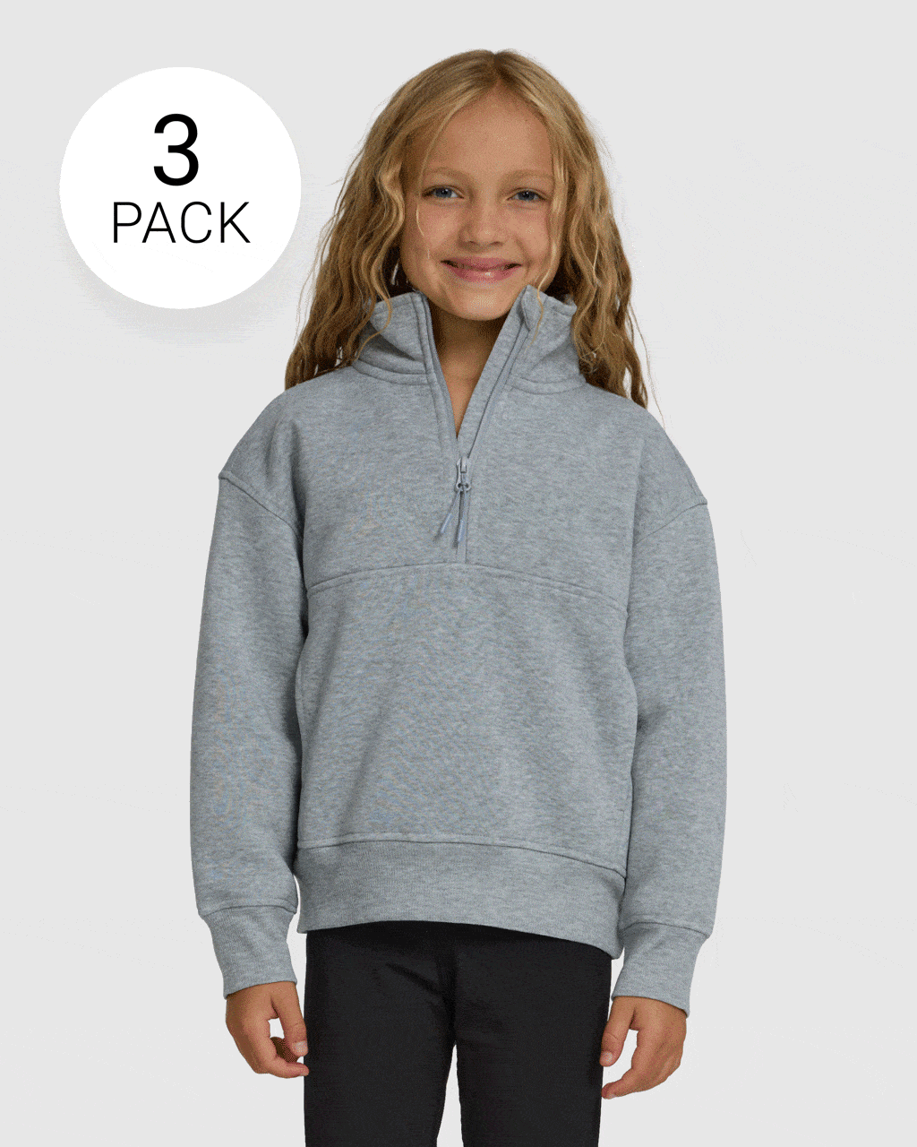 Girls 3 Pack Mixed Fleece Sweatshirts