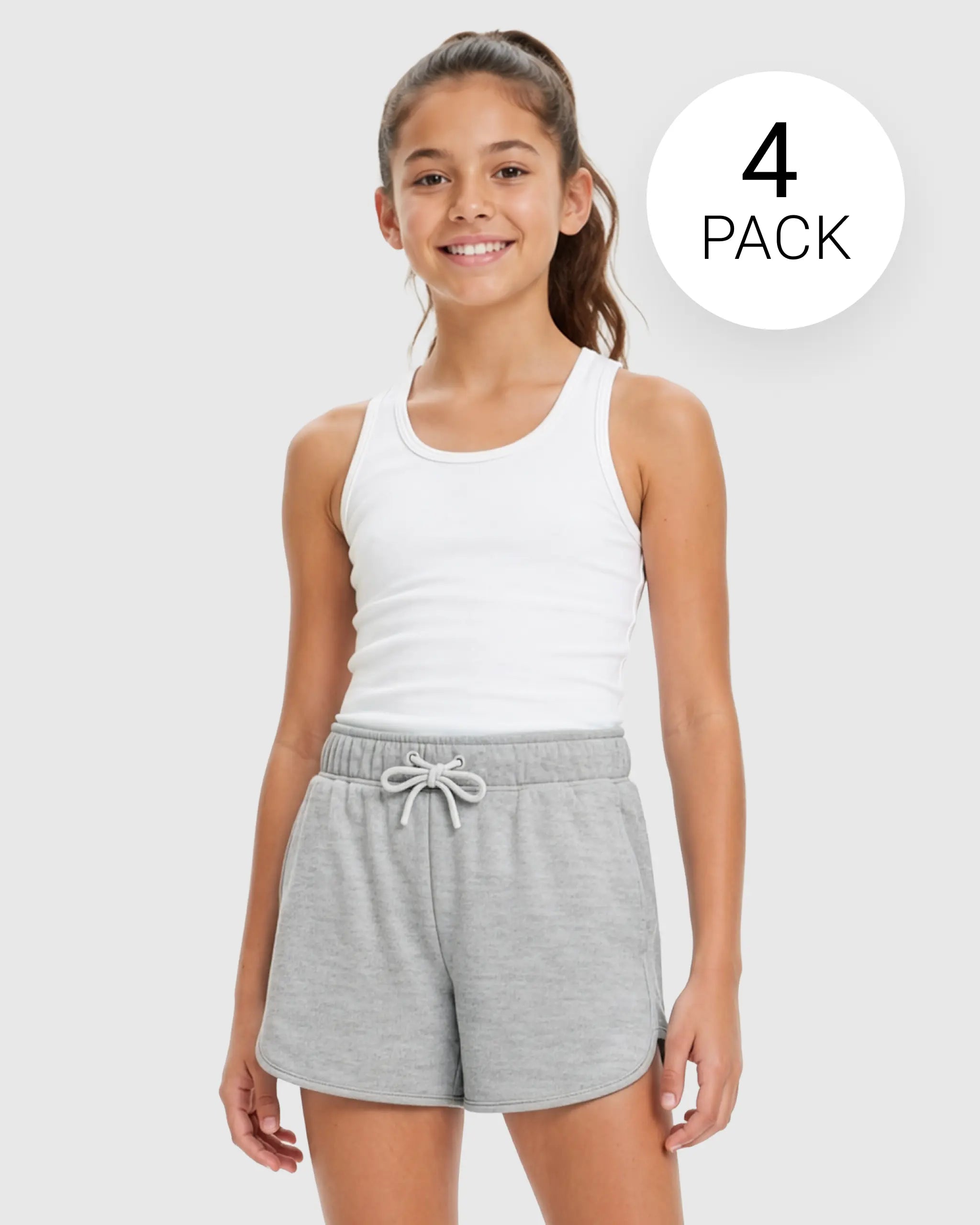 Girls 4 Pack Scuba Knit Shorts