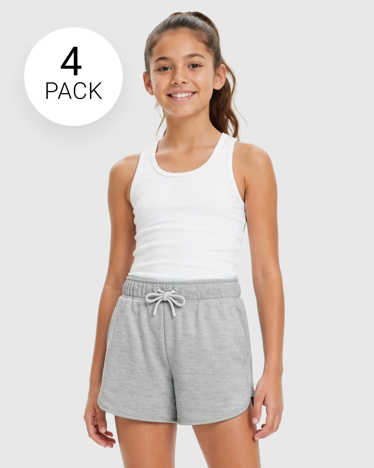 Girls 4 Pack Scuba Knit Shorts