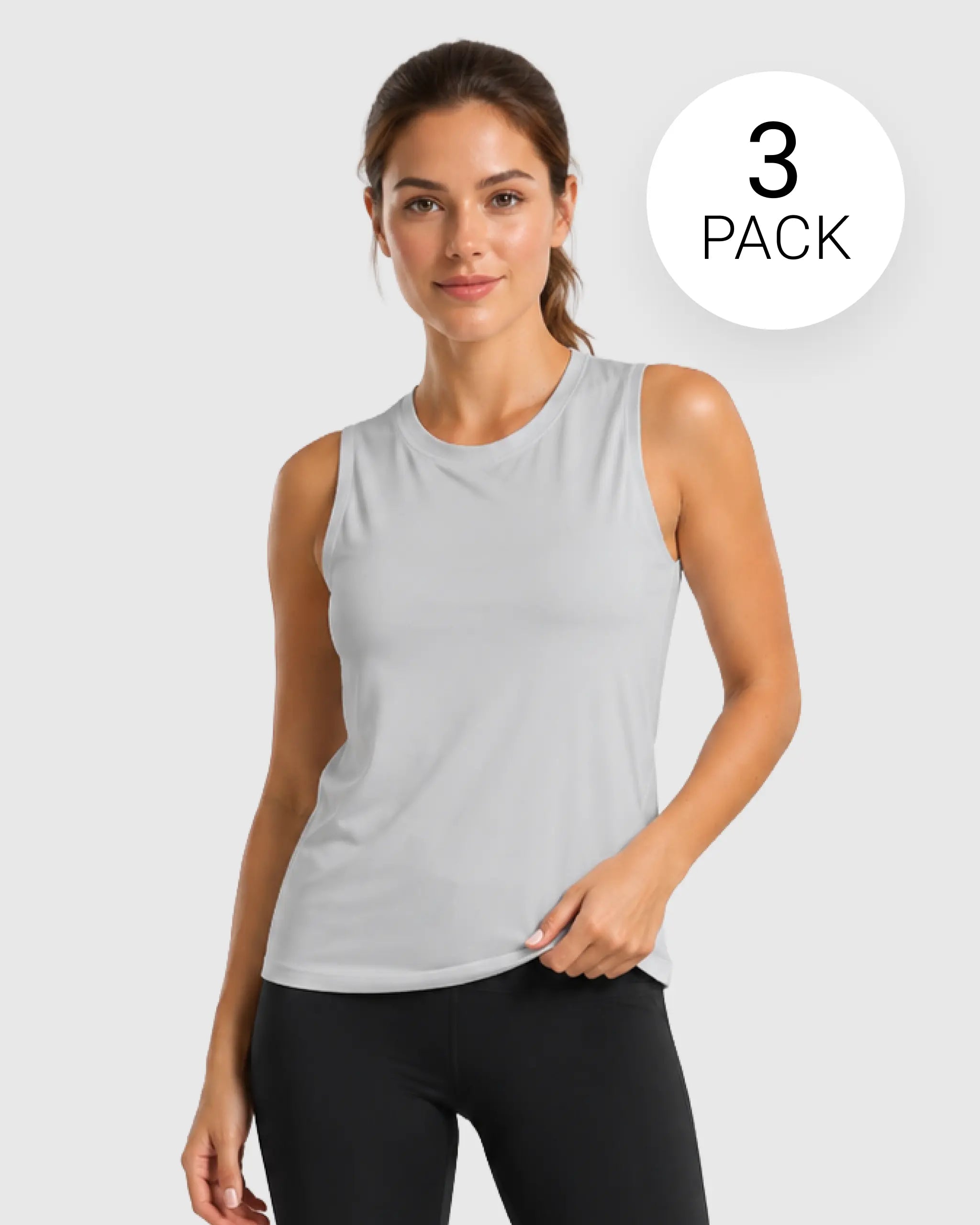 Womens 3 Pack Nylon Tank Tops